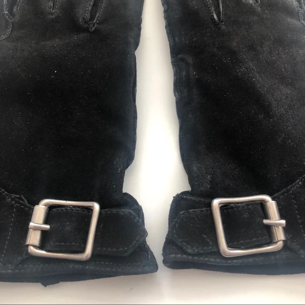 Ralph Lauren Blue Label Black Suede Gloves size S
